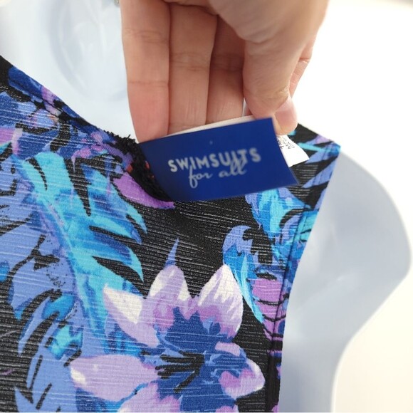Swimsuits For All Swimsuit Cover-Up Midi Wrap Dress Burnout Floral Racerback NWT - Picture 9 of 14